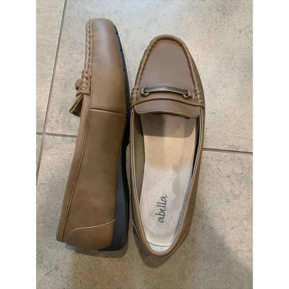 Abella Women Flats Size 8 Brown academia Loafer penny moccasin‎ casual comfort
